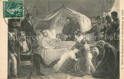 AK / Ansichtskarte Napoleon_Bonaparte Mort Ste Helene en 1821 