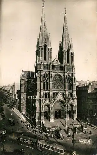 AK / Ansichtskarte Strassenbahn Marseille Eglise St. Vincent de Paul  