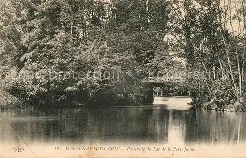 AK / Ansichtskarte Fontenay sous Bois Passerelle du Lac de la Porte Jaune Fontenay sous Bois