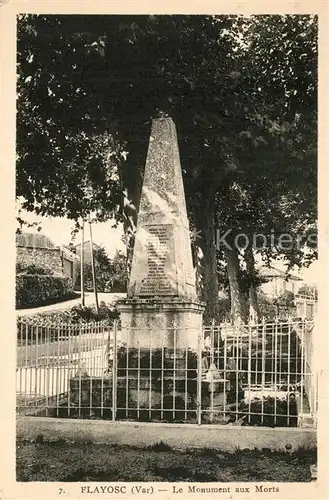 AK / Ansichtskarte Flayosc Monument aux Morts Flayosc