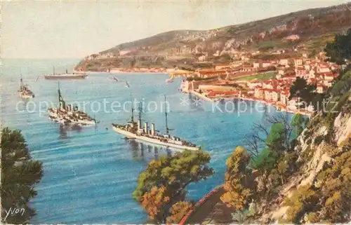 AK / Ansichtskarte Villefranche sur Mer La Rade et vue de la Corniche Villefranche sur Mer