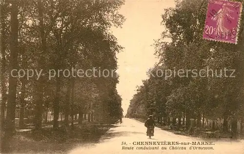 AK / Ansichtskarte Chennevieres sur Marne Route au Chateau Chennevieres sur Marne