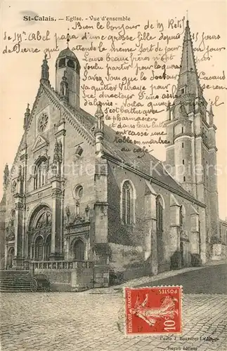 AK / Ansichtskarte Saint Calais_Sarthe Eglise Vue d ensemble Saint Calais_Sarthe