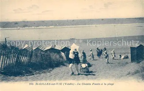 AK / Ansichtskarte Saint Gilles sur Vie_Vendee Le Chemin dacces a la plage Saint Gilles sur Vie