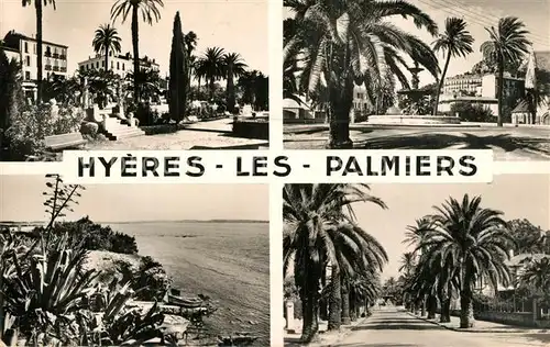 AK / Ansichtskarte Hyeres_les_Palmiers Souvenir de la ville vues d ensemble des palmiers Cote d Azur Hyeres_les_Palmiers