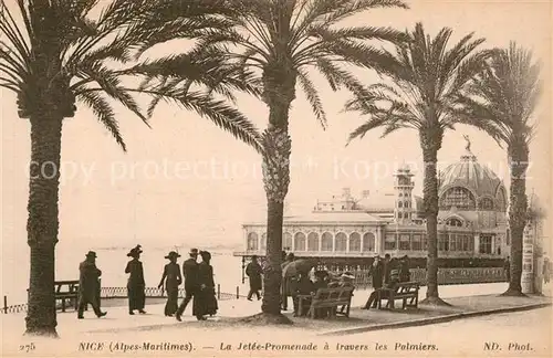 AK / Ansichtskarte Nice_Alpes_Maritimes Jetee Promenade a travers les Palmiers Cote d Azur Nice_Alpes_Maritimes