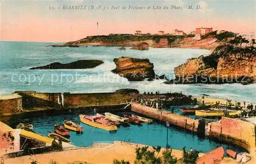 AK / Ansichtskarte Biarritz_Pyrenees_Atlantiques Port de Pecheurs et Cote du Phare Biarritz_Pyrenees