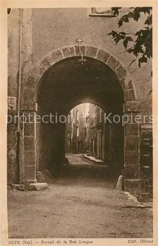 AK / Ansichtskarte Aups Portal de la Rue Longue Aups
