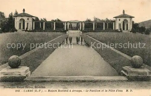 AK / Ansichtskarte Cambo les Bains Maison Rostand a Arnaga Le Pavillon et la Piece d eau Cambo les Bains