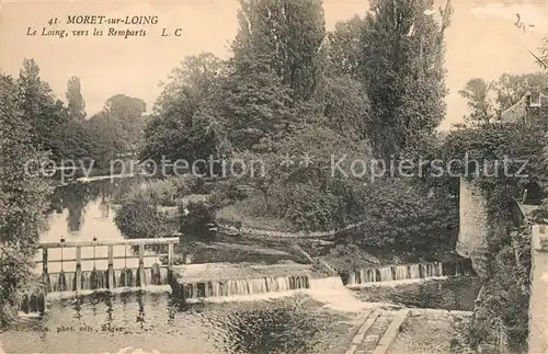 AK / Ansichtskarte Moret sur Loing Le Loing vers les Remparts Moret sur Loing