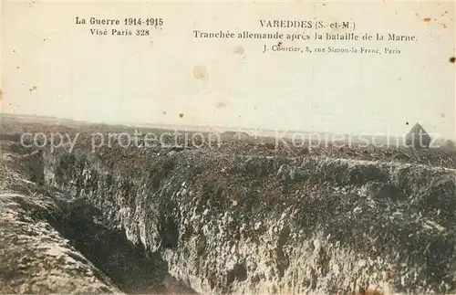 AK / Ansichtskarte Varreddes La Guerre 1914 15 Tranchee allemande apres la bataille de la Marne Varreddes