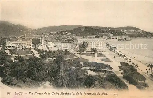 AK / Ansichtskarte Nice_Alpes_Maritimes Vue d ensemble du Casino Municipal et Promenade du Midi Cote d Azur Nice_Alpes_Maritimes