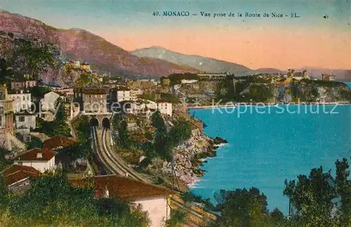 AK / Ansichtskarte Monaco Vue prise de la Route de Nice Chemin de fer Tunnel Monaco