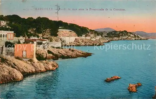AK / Ansichtskarte Marseille_Bouches du Rhone Bords de mer sous la Promenade de la Corniche Cote d Azur Marseille