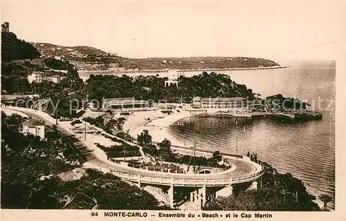 AK / Ansichtskarte Monte Carlo Ensemble du Beach et Cap Martin Cote d Azur Monte Carlo
