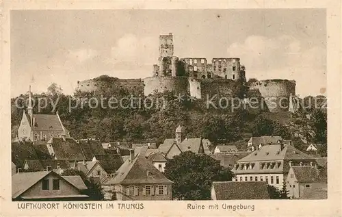 AK / Ansichtskarte Koenigstein_Taunus Burgruine mit Umgebung Luftkurort Koenigstein_Taunus