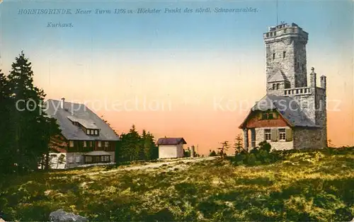 AK / Ansichtskarte Hornisgrinde Kurhaus Neuer Turm hoechster Punkt des noerdlichen Schwarzwaldes Hornisgrinde