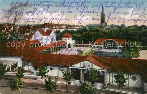 AK / Ansichtskarte Bad_Nauheim Trinkkuranlage Blick zur Kirche Bad_Nauheim