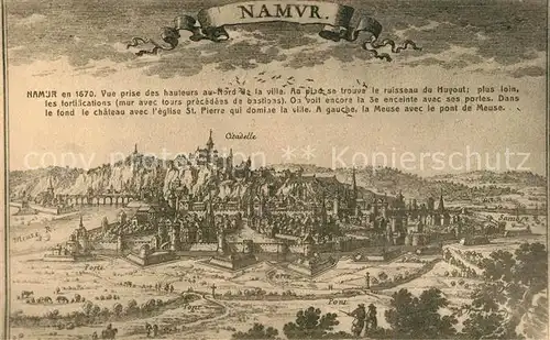 AK / Ansichtskarte Namur_sur_Meuse Panorama Gesamtansicht Kuenstlerkarte Namur_sur_Meuse