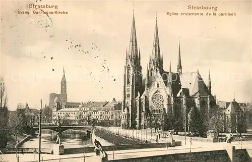 AK / Ansichtskarte Strasbourg_Alsace Eglise protestante de la garnison Evangelische Garnisonskirche Stempel geprueft Strasbourg Alsace