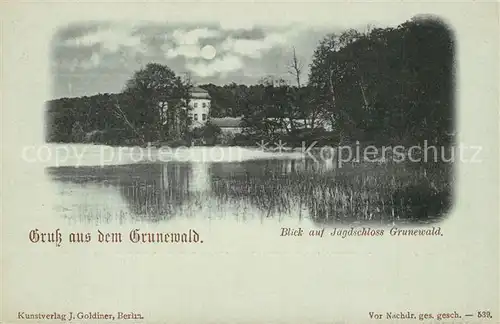 AK / Ansichtskarte Grunewald_Berlin Jagdschloss im Mondschein Deutsche Reichspost Grunewald Berlin