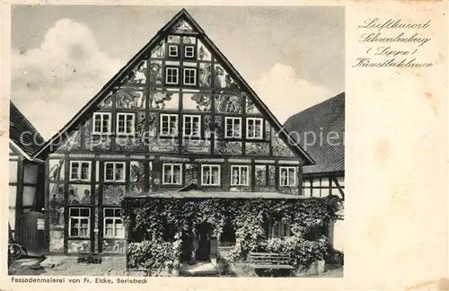 AK / Ansichtskarte Schwalenberg Kuenstlerklause Fassadenmalerei von Fr. Eicke Kupfertiefdruck Schwalenberg