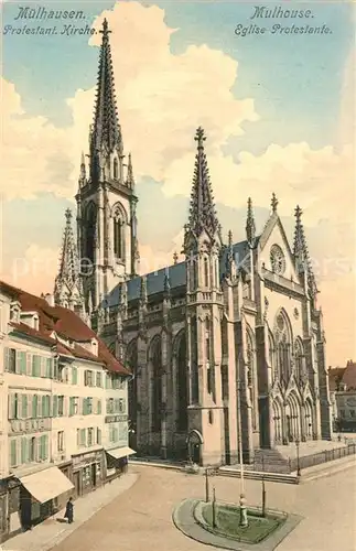 AK / Ansichtskarte Muelhausen_Elsass Protestante Kirche Eglise Protestante Muelhausen Elsass