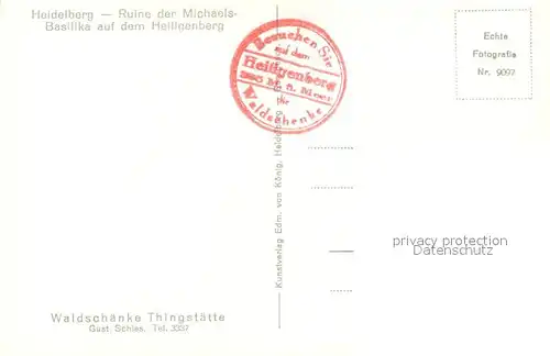 AK / Ansichtskarte Heidelberg_Neckar Ruine der Michaelsbasilika auf dem Heiligenberg Heidelberg Neckar