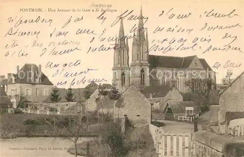 AK / Ansichtskarte Pontmain Une Avenue de la Gare a la Basilique Pontmain