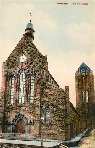 AK / Ansichtskarte Mortain La Collegiale Mortain
