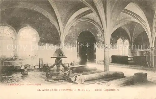 AK / Ansichtskarte Fontevraud l_Abbaye Salle Capitulaire Fontevraud l Abbaye