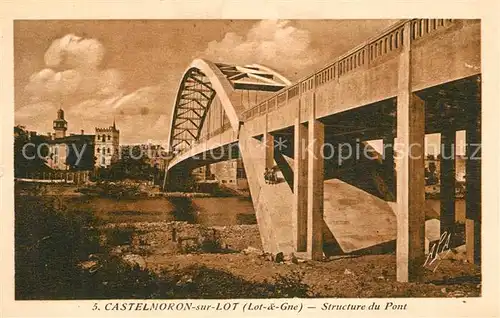 AK / Ansichtskarte Castelmoron sur Lot Structure du Pont Castelmoron sur Lot