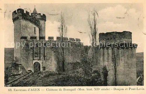 AK / Ansichtskarte Agen_Lot_et_Garonne Chateau de Bonaguil Donjon et Pont Levis Agen_Lot_et_Garonne