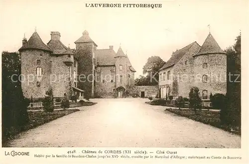 AK / Ansichtskarte Auvergne_Region Chateau de Cordes Cote Ouest Auvergne Region