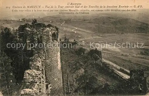 AK / Ansichtskarte Auvergne_Region Chateau de Mauzun Vue de la Tour centrale Sud et des Tourelles de la deuxieme Enceinte Auvergne Region