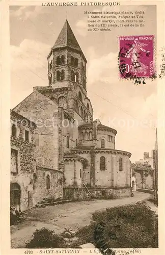 AK / Ansichtskarte Saint Saturnin_Puy de Dome Eglise Romaine Saint Saturnin