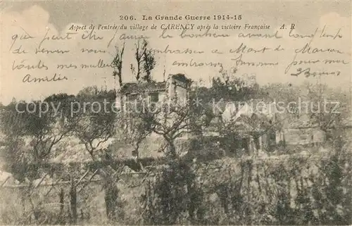 AK / Ansichtskarte Carency Aspect de Pentree du village de Carency apres la victoire Francaise Carency