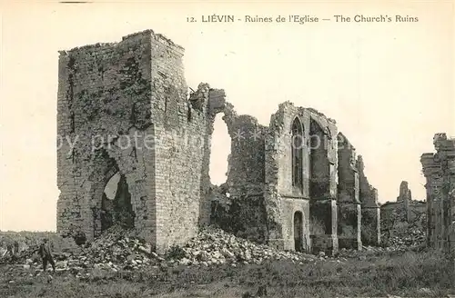 AK / Ansichtskarte Lievin Ruines de l Eglise Lievin