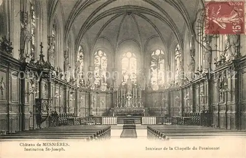 AK / Ansichtskarte Mesnieres en Bray Chateau Institution St Joseph Interieur de la Chapelle du Pensionnat Mesnieres en Bray