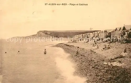 AK / Ansichtskarte Saint Aubin sur Mer_Seine Maritime Plage et Cabines Saint Aubin sur Mer