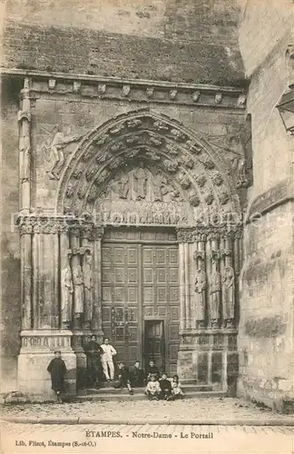 AK / Ansichtskarte Etampes Notre Dame Le Portail Etampes