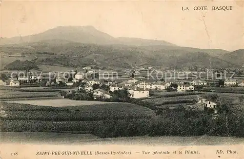 AK / Ansichtskarte Saint Pee sur Nivelle Vue generale et la Rhune Saint Pee sur Nivelle