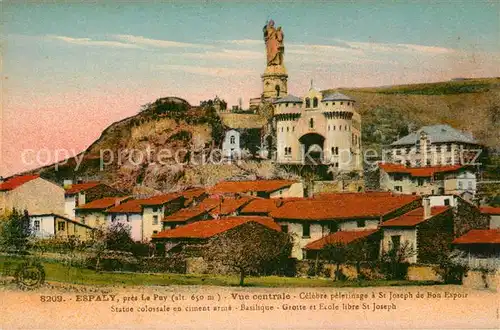 AK / Ansichtskarte Espaly Saint Marcel Vue centrale Pelerinage Statue Basilique Grotte Ecole Espaly Saint Marcel