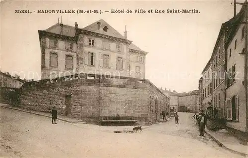 AK / Ansichtskarte Badonviller Hotel de Ville et Rue Saint Martin Badonviller