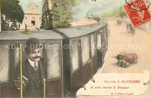 AK / Ansichtskarte Nanterre Arrive a Nanterre et vous envoie le Bonjour Nanterre