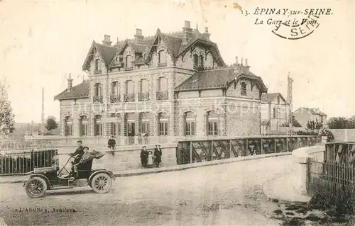 AK / Ansichtskarte Epinay sur Seine La Gare et le Pont Epinay sur Seine