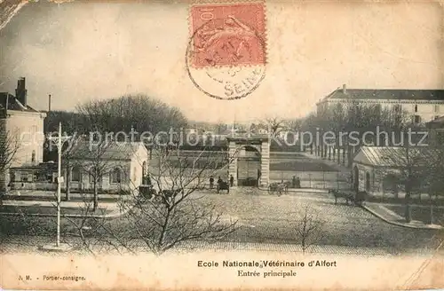 AK / Ansichtskarte Alfort Ecole Nationale Veterinaire dAlfort Entree principale Alfort