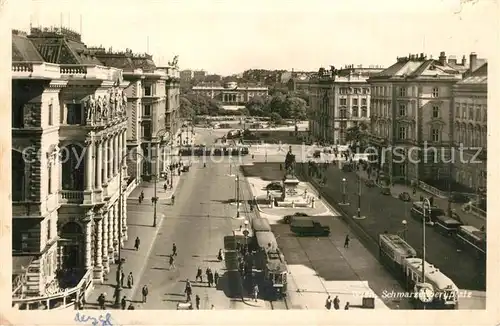 AK / Ansichtskarte Strassenbahn Wien Schwarzenbergplatz  