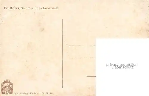 AK / Ansichtskarte Reiss_Fritz Sommer im Schwarzwald Verlag Elchlepp Nr. 17  