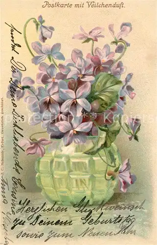 AK / Ansichtskarte Blumen Veilchenduft Litho  